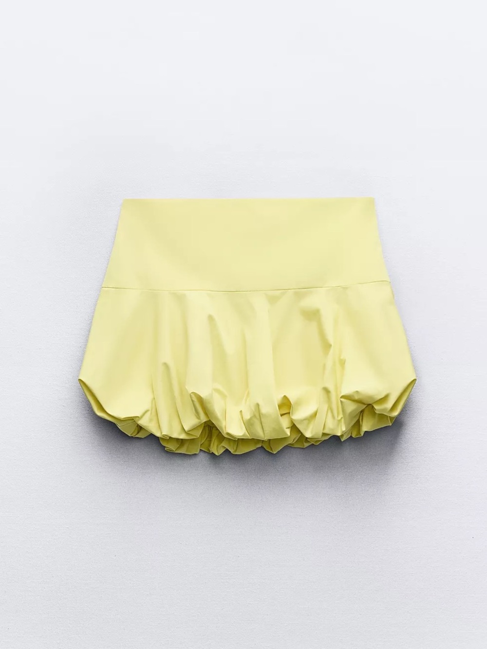Yellow Bubble Hem Mini Skirt